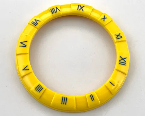 Watch Part, Case Attachment - Bezel Ring Raised with Blue Roman Numerals Pattern
