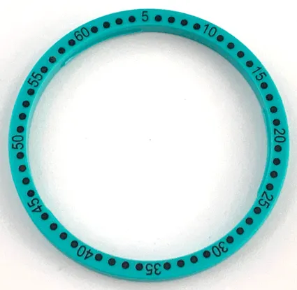 Watch Part, Case Attachment - Bezel Ring Narrow with Black Numbers and Dots Pattern