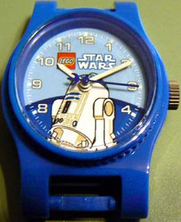 Watch Part, Case Analog, Star Wars - R2-D2 in Middle, White Hour and Minute Hands, Blue Second Hand with Rebel Alliance Symbol