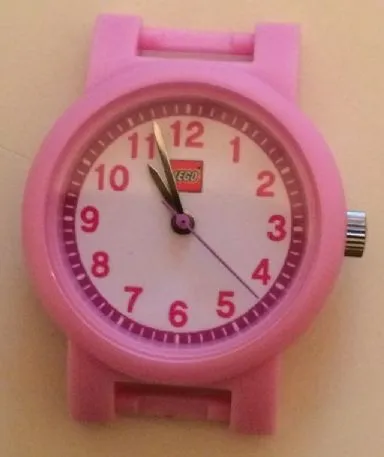 Watch Part, Case Analog - LEGO Logo, Silver Hour and Minute Hands, Medium Lavender Second Hand