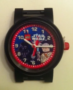 Watch Part, Case Analog, Star Wars - Darth Vader and Obi-Wan Kenobi, White Hour and Minute Hands, Red Second Hand