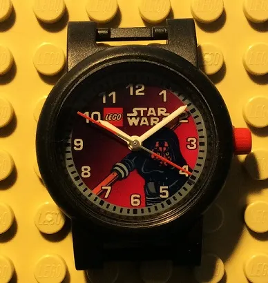 Watch Part, Case Analog, Star Wars - Darth Maul on Right, White Hour and Minute Hands, Silver and Red Second Hand Double
