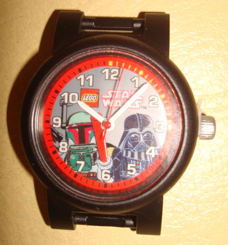 Watch Part, Case Analog, Star Wars - Boba Fett and Darth Vader, White Hour and Minute Hands, Red Second Hand