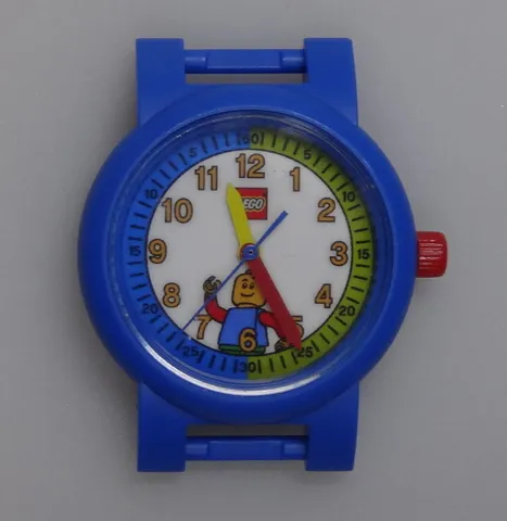 Watch Part, Case Analog - LEGO Logo and Minifigure, Yellow Hour Hand, Red Minute Hand, Blue Second Hand