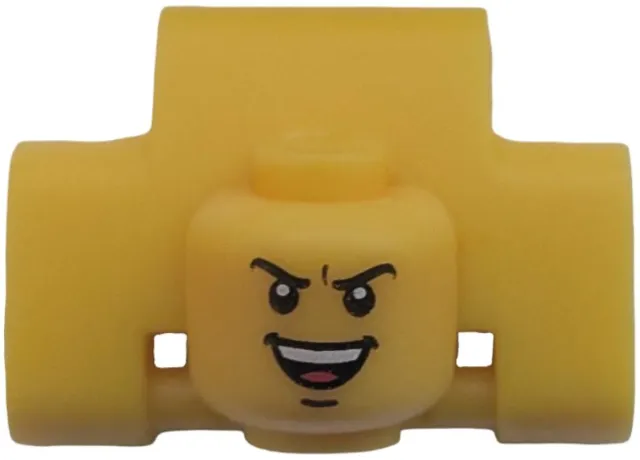 Watch Part, Band Link - Minifigure Body Part, Head Male with Open Mouth, White Teeth and Red Tongue Pattern