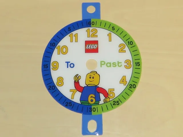 Clock Face, Time Teacher, Plastic, Boy with LEGO Logo and 'To' and 'Past' Text