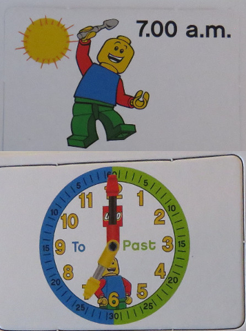 Flash Card, Cardboard, Time Teacher, Boy 7.00 a.m.