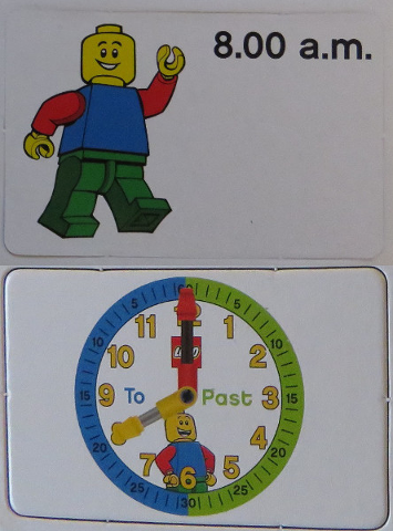 Flash Card, Cardboard, Time Teacher, Boy 8.00 a.m.