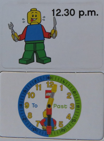 Flash Card, Cardboard, Time Teacher, Boy 12.30 p.m.