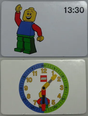 Flash Card, Cardboard, Time Teacher, Boy 13:30