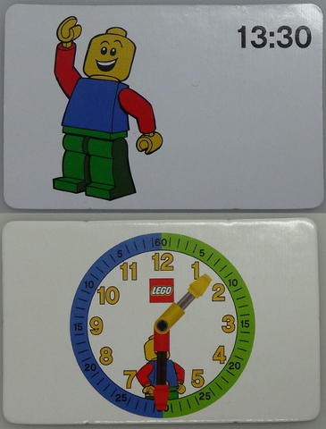 Flash Card, Cardboard, Time Teacher, Boy 13:30