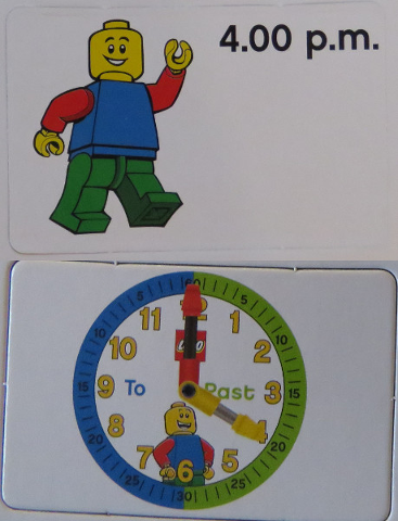Flash Card, Cardboard, Time Teacher, Boy 4.00 p.m.