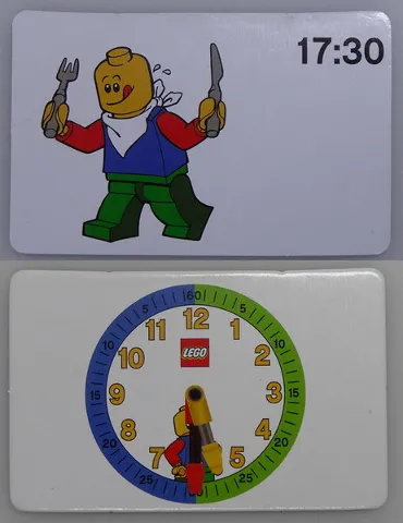 Flash Card, Cardboard, Time Teacher, Boy 17:30
