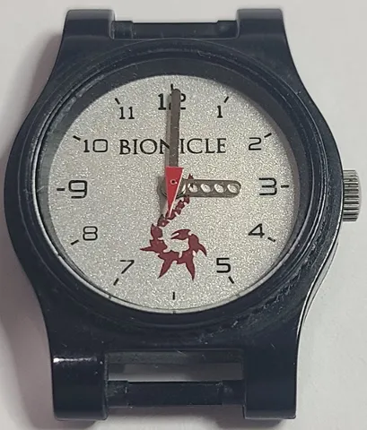 Watch Part, Case Analog, BIONICLE - Rahkshi Tail, Silver Liftarm Hour Hand, Silver Minute Hand, Red Triangle Second Hand