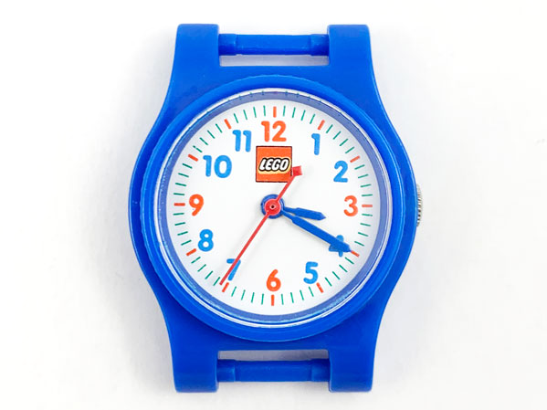 Watch Part, Case Analog, Creator - LEGO Logo, Blue Hour and Minute Hands, Red Second Hand