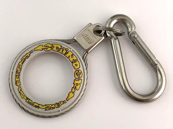 Watch Part, Case Attachment - Bezel Ring in Metal Carabiner Fob with Stylized 'GRINDER' Pattern