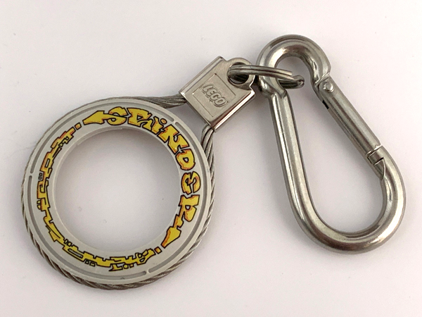 Watch Part, Case Attachment - Bezel Ring in Metal Carabiner Fob with Stylized 'GRINDER' Pattern