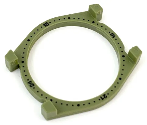 Watch Part, Case Attachment - Bezel Ring with Vertical Clips with Black Numbers and Dots Pattern
