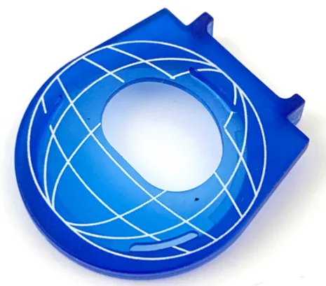 Watch Part, Bezel Attachment - Disc Holder with White Wire Frame Globe Pattern