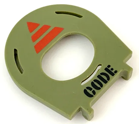 Watch Part, Bezel Attachment - Disc Holder with Black 'CODE' and Red Triangle Pattern