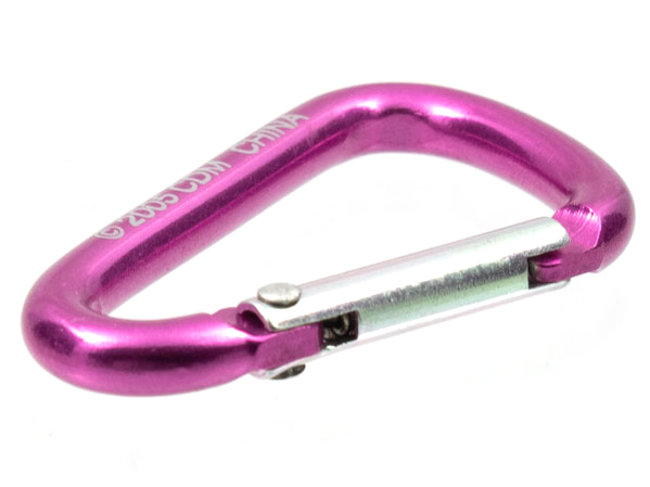 Carabiner, Metal, Metallic Pink with Silver Clasp