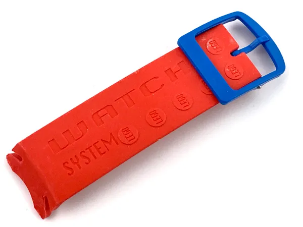 Watch Part, Band - Female Classic, Short with Blue Buckle and 'WATCH SYSTEM' Text