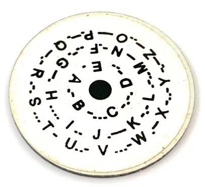 Watch Part, Bezel Attachment Insert - Disc with Mirror and Morse Code Pattern (Sticker)