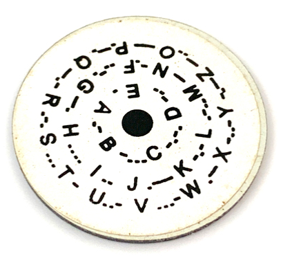 Watch Part, Bezel Attachment Insert - Disc with Mirror and Morse Code Pattern (Sticker)