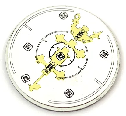 Watch Part, Bezel Attachment Insert - Disc with Mirror and Alien Ship Radar Pattern (Sticker)