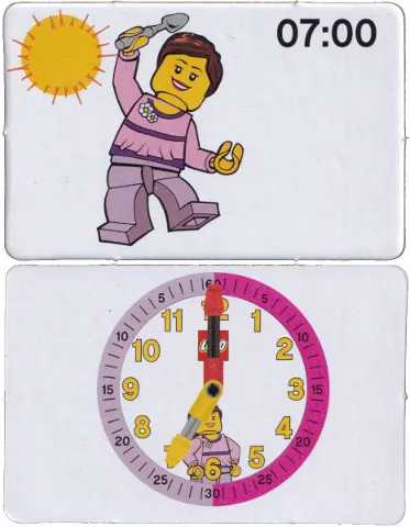 Flash Card, Cardboard, Time Teacher, Girl 07:00