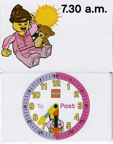 Flash Card, Cardboard, Time Teacher, Girl 7.30 a.m.