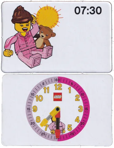 Flash Card, Cardboard, Time Teacher, Girl 07:30