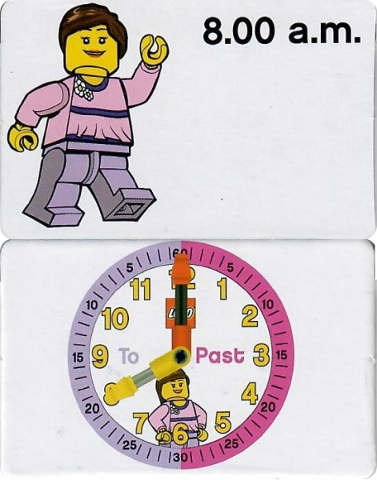 Flash Card, Cardboard, Time Teacher, Girl 8.00 a.m.