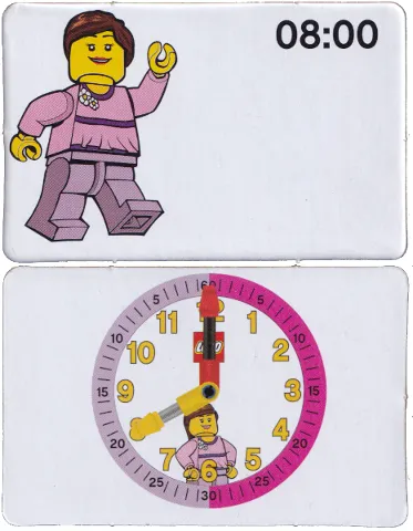 Flash Card, Cardboard, Time Teacher, Girl 08:00