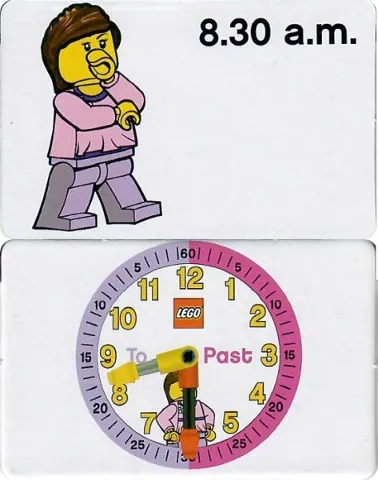 Flash Card, Cardboard, Time Teacher, Girl 8.30 a.m.