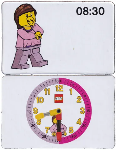 Flash Card, Cardboard, Time Teacher, Girl 08:30