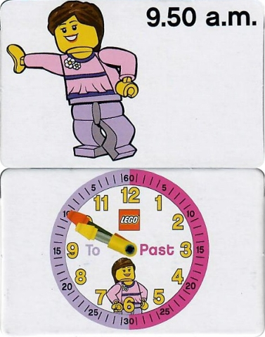 Flash Card, Cardboard, Time Teacher, Girl 9.50 a.m.