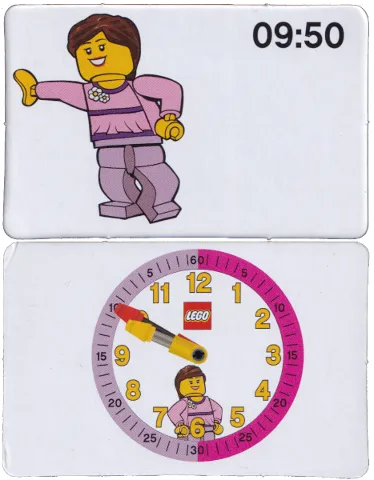 Flash Card, Cardboard, Time Teacher, Girl 09:50