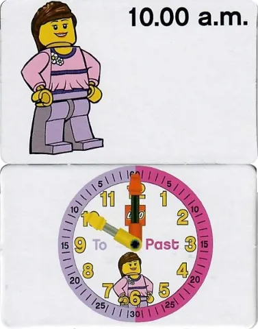 Flash Card, Cardboard, Time Teacher, Girl 10.00 a.m.