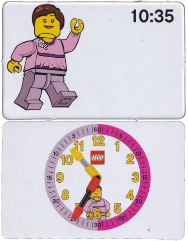 Flash Card, Cardboard, Time Teacher, Girl 10:35