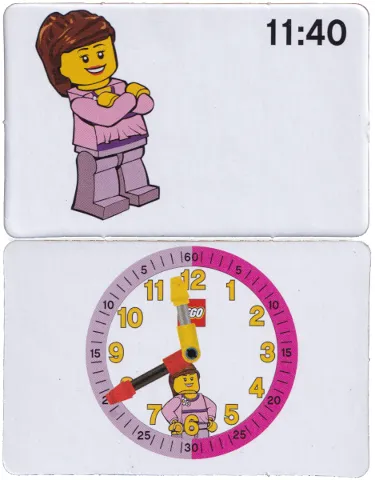 Flash Card, Cardboard, Time Teacher, Girl 11:40
