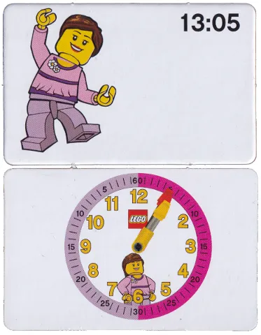Flash Card, Cardboard, Time Teacher, Girl 13:05
