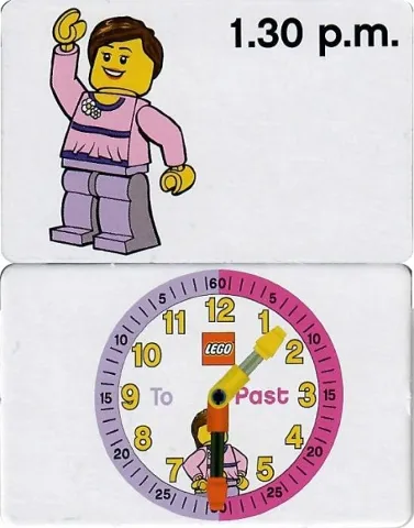 Flash Card, Cardboard, Time Teacher, Girl 1.30 p.m.