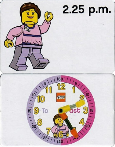 Flash Card, Cardboard, Time Teacher, Girl 2.25 p.m.