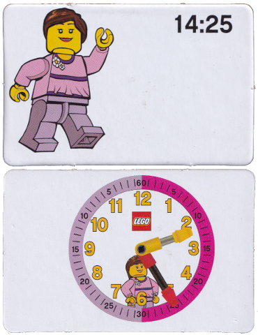 Flash Card, Cardboard, Time Teacher, Girl 14:25