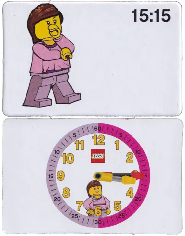 Flash Card, Cardboard, Time Teacher, Girl 15:15