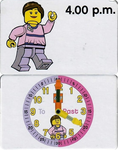 Flash Card, Cardboard, Time Teacher, Girl 4.00 p.m.
