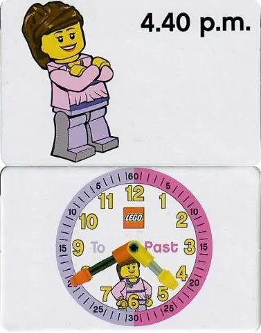 Flash Card, Cardboard, Time Teacher, Girl 4.40 p.m.