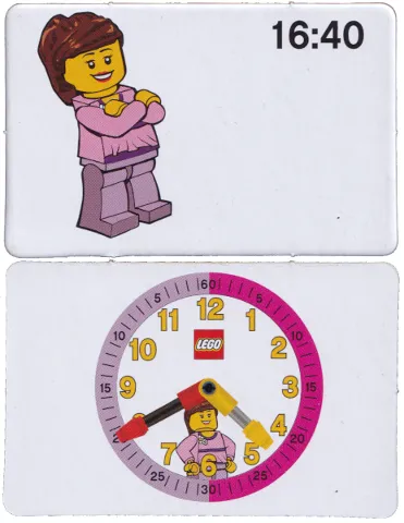 Flash Card, Cardboard, Time Teacher, Girl 16:40