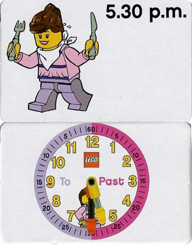 Flash Card, Cardboard, Time Teacher, Girl 5.30 p.m.